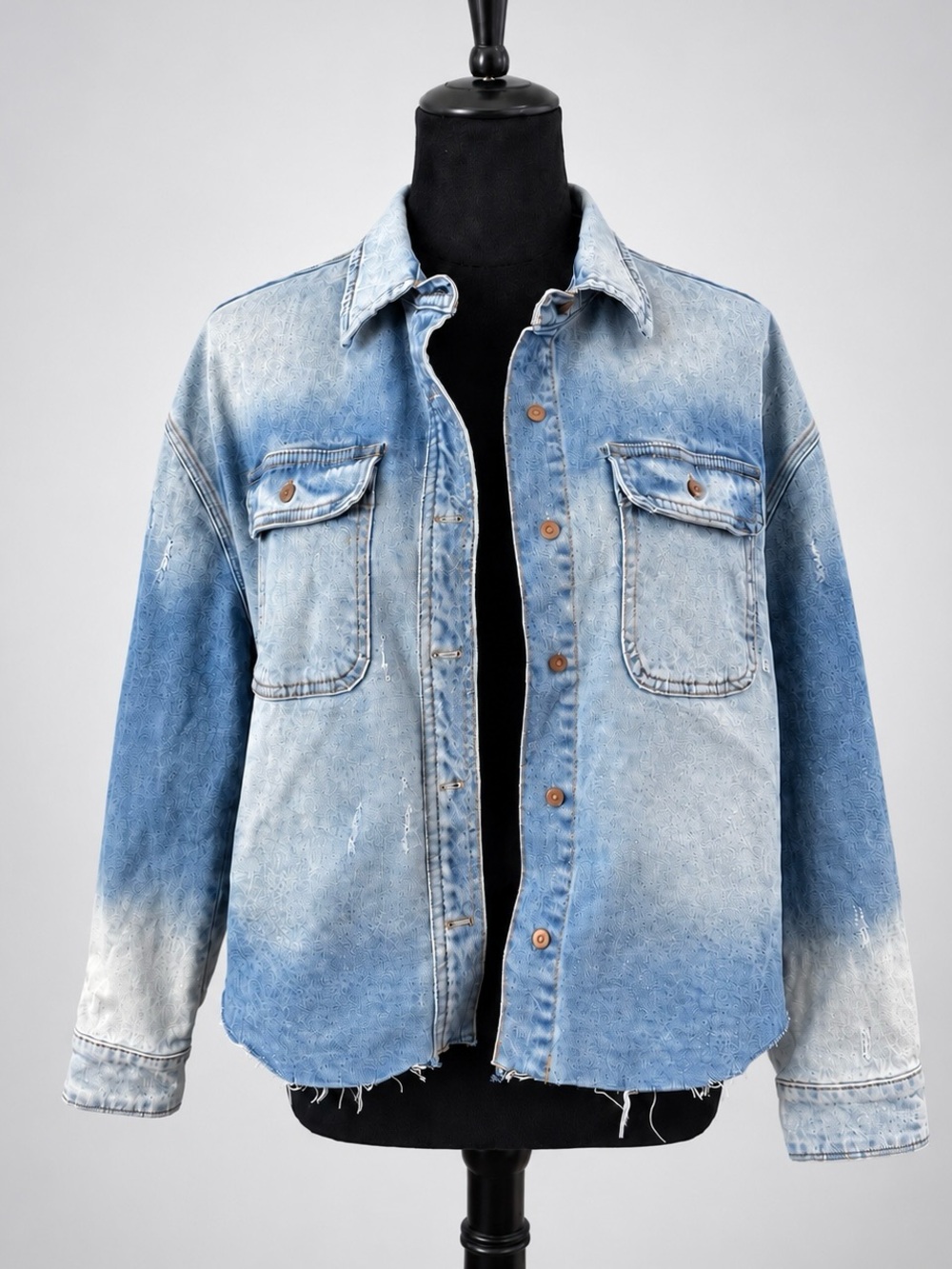 KUT From the Kloth Millie Crop Denim Jacket Women’s M Light Wash Distressed